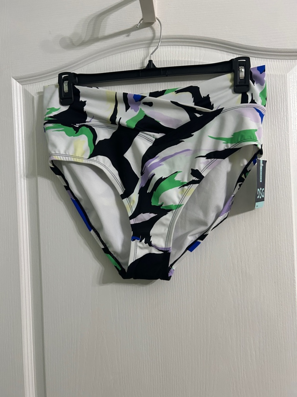 DSG High-Waist Abstract Print Bikini Bottoms - Multicolor XL